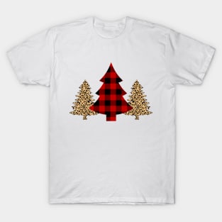 LEOPARD AND PLAID CHRISTMAS TREE T-Shirt